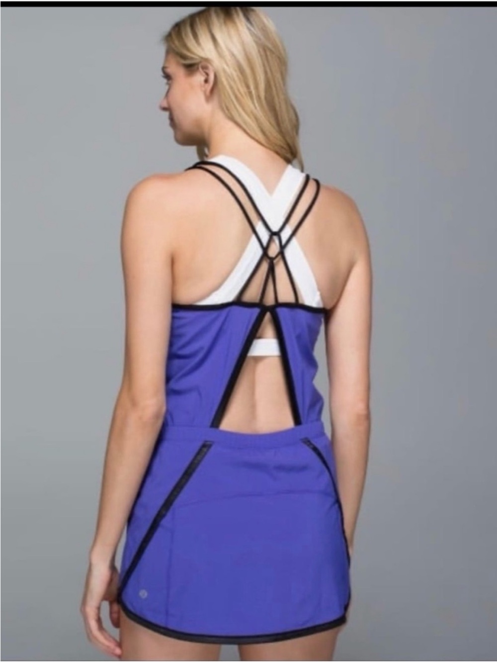 Lululemon Sweaty or Not sz 10 Runsie romper Iris Flower dress 2015 vintage gym